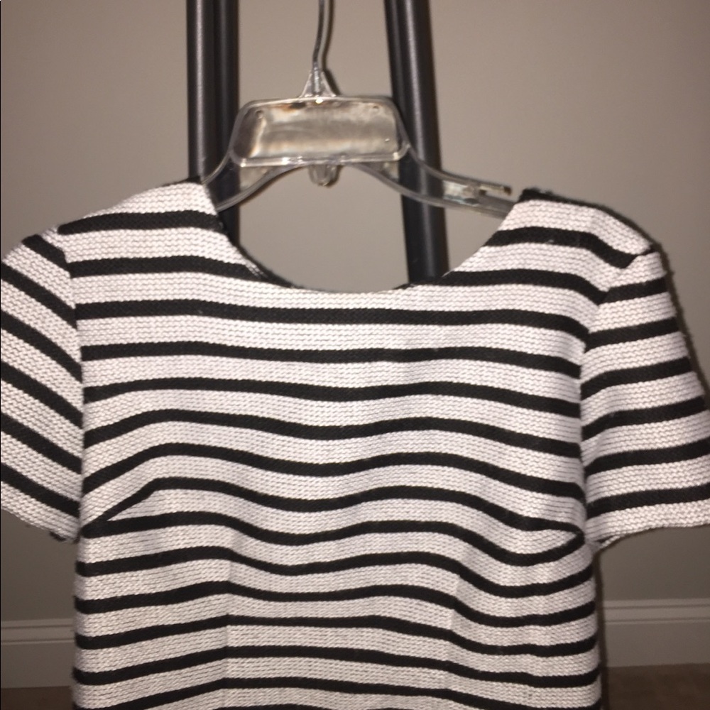 Candy stripe black and white blouse